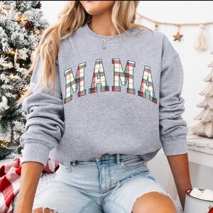 Gray 'MAMA' Graphic Sweater
